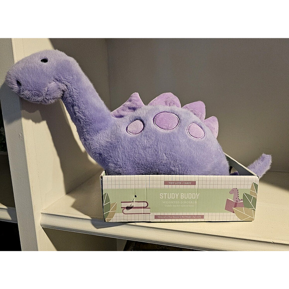 Tiny Love-carry Study Buddy Weighted Purple Dinosaur. Cuddle for Calm and Focus - Picture 1 of 1